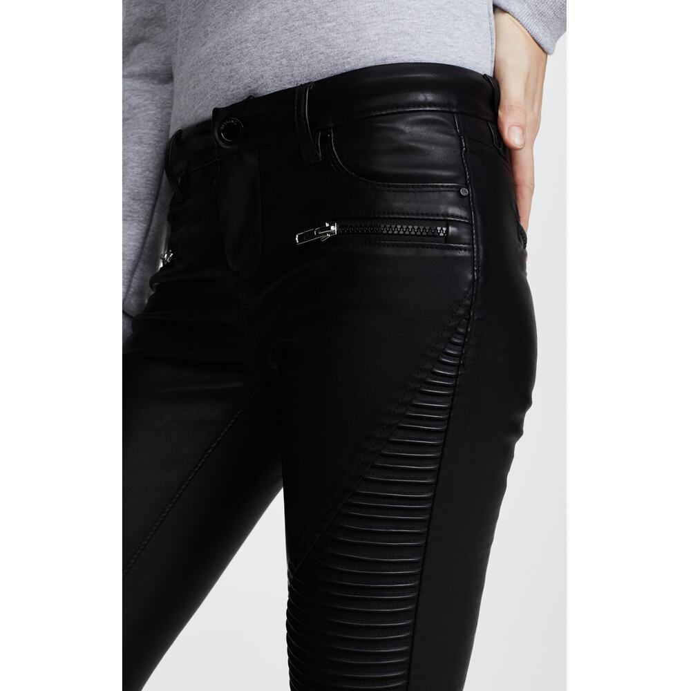 NWT BlankNYC Silent Vegan Leather Denim Moto Pants - Picture 5 of 16